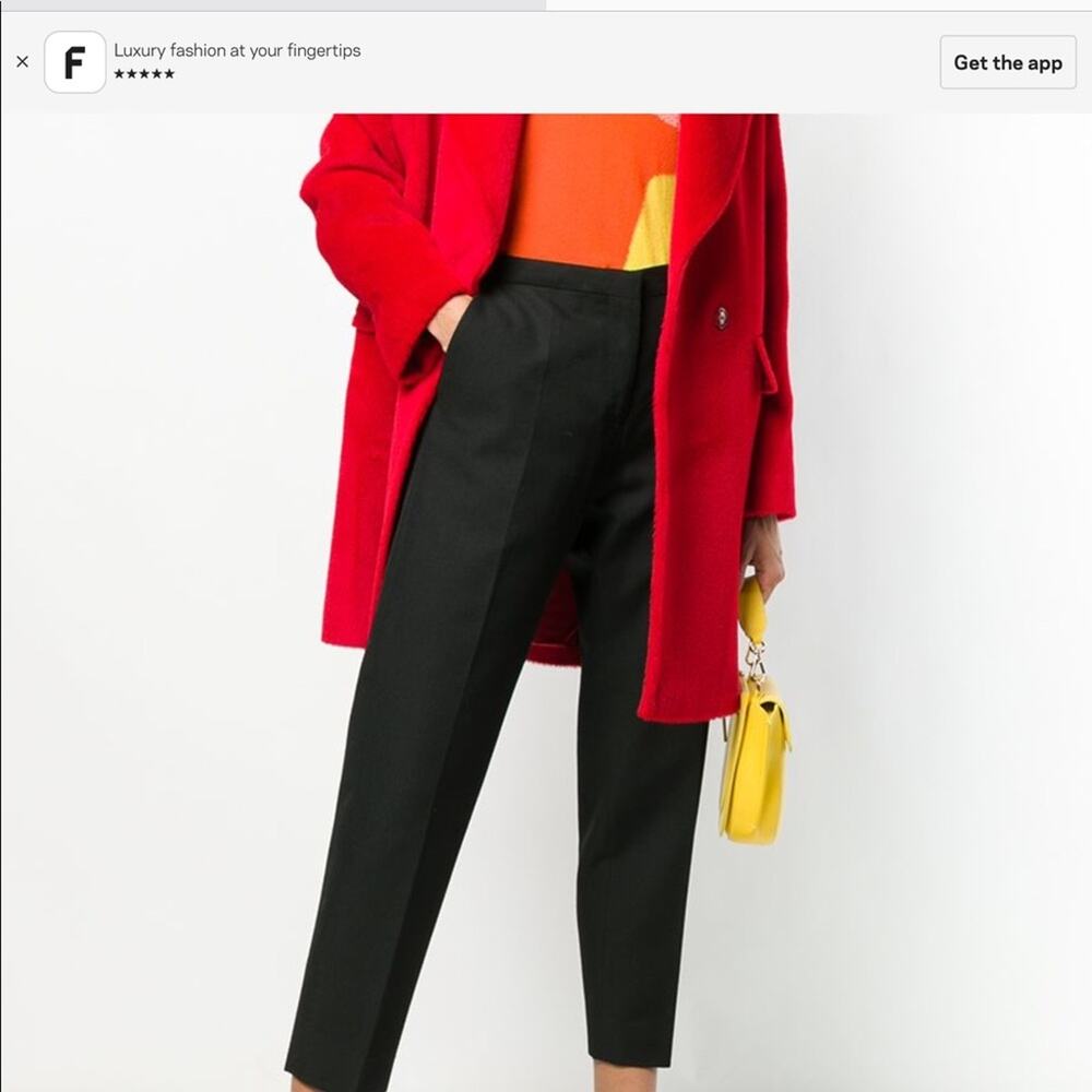 EUC MARNI Italy Black Wool Crop High Waist Flat Front Pants Size 28